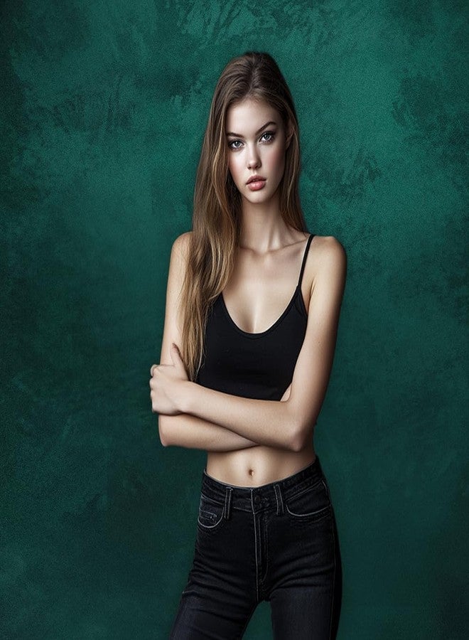 كيت خلفية تصوير كيت الخضراء المجردة مقاس 5 × 7 قدم، خلفية ذات نسيج أخضر داكن للصور الشخصية، دعائم استوديو الصور - Image 2